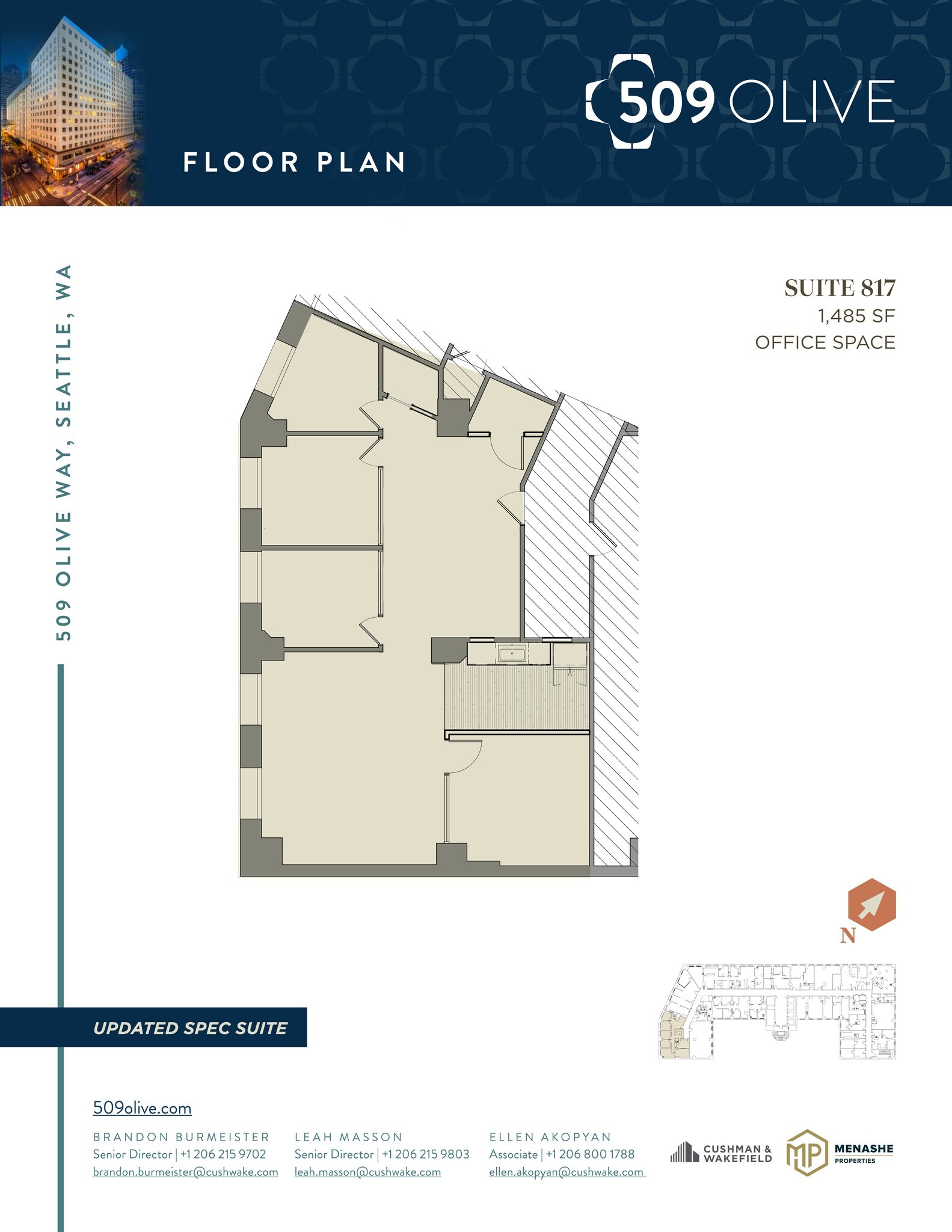 509 Olive Way, Seattle, WA for lease Floor Plan- Image 1 of 2