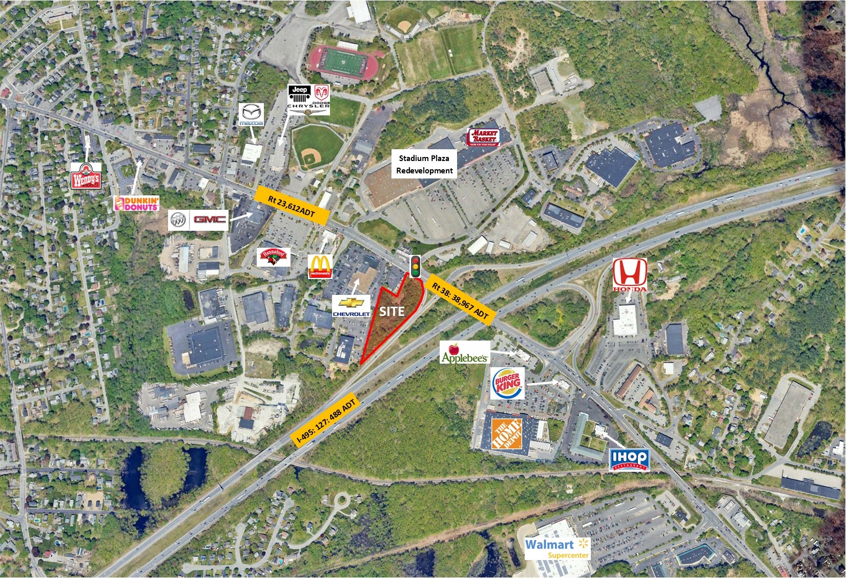 1 Main St, Tewksbury, MA for lease Aerial- Image 1 of 3