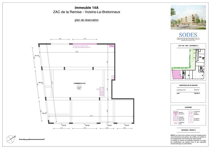 Retail in VOISINS-LE-BRETONNEUX for lease - Floor Plan - Image 2 of 3