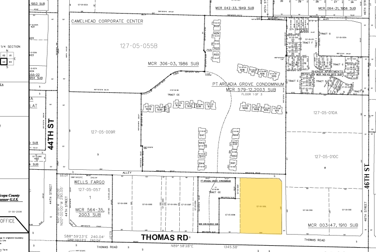 4502-4528 E Thomas Rd, Phoenix, AZ for lease - Plat Map - Image 2 of 2