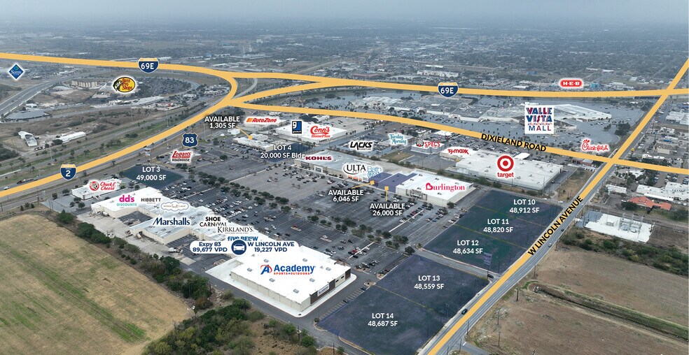 Harlingen Corners Shopping Center - Lincoln Outparcels, Harlingen, TX for lease - Building Photo - Image 1 of 4