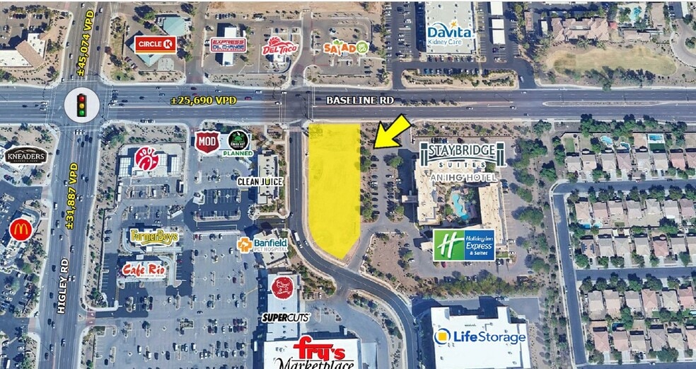 ESEC Higley Rd & Baseline Rd, Gilbert, AZ for sale - Primary Photo - Image 1 of 2
