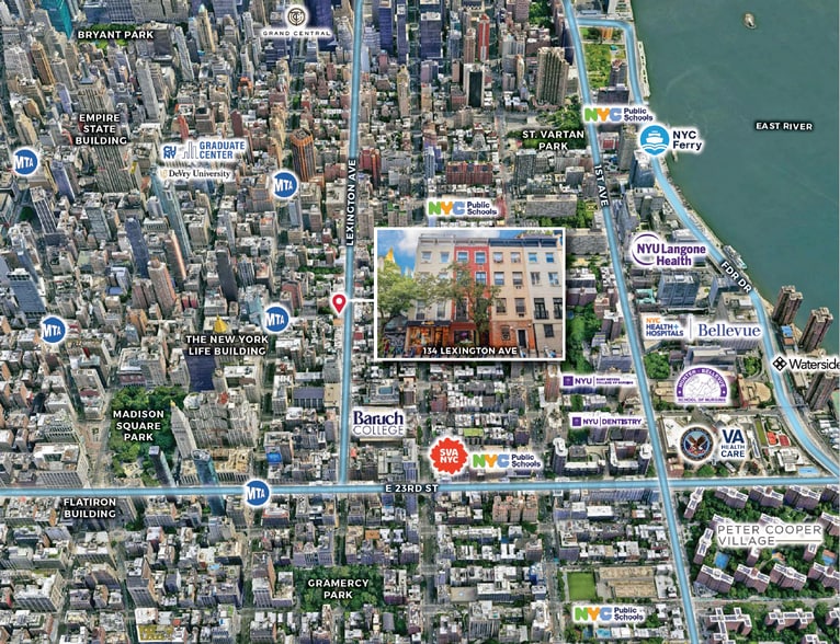 134 Lexington Ave, New York, NY for lease - Aerial - Image 2 of 6