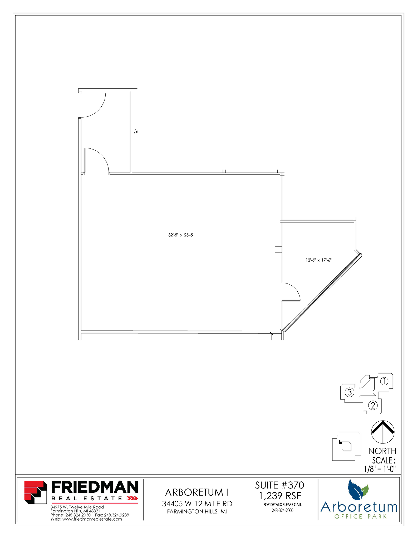 34405 W 12 Mile Rd, Farmington Hills, MI for lease Floor Plan- Image 1 of 2