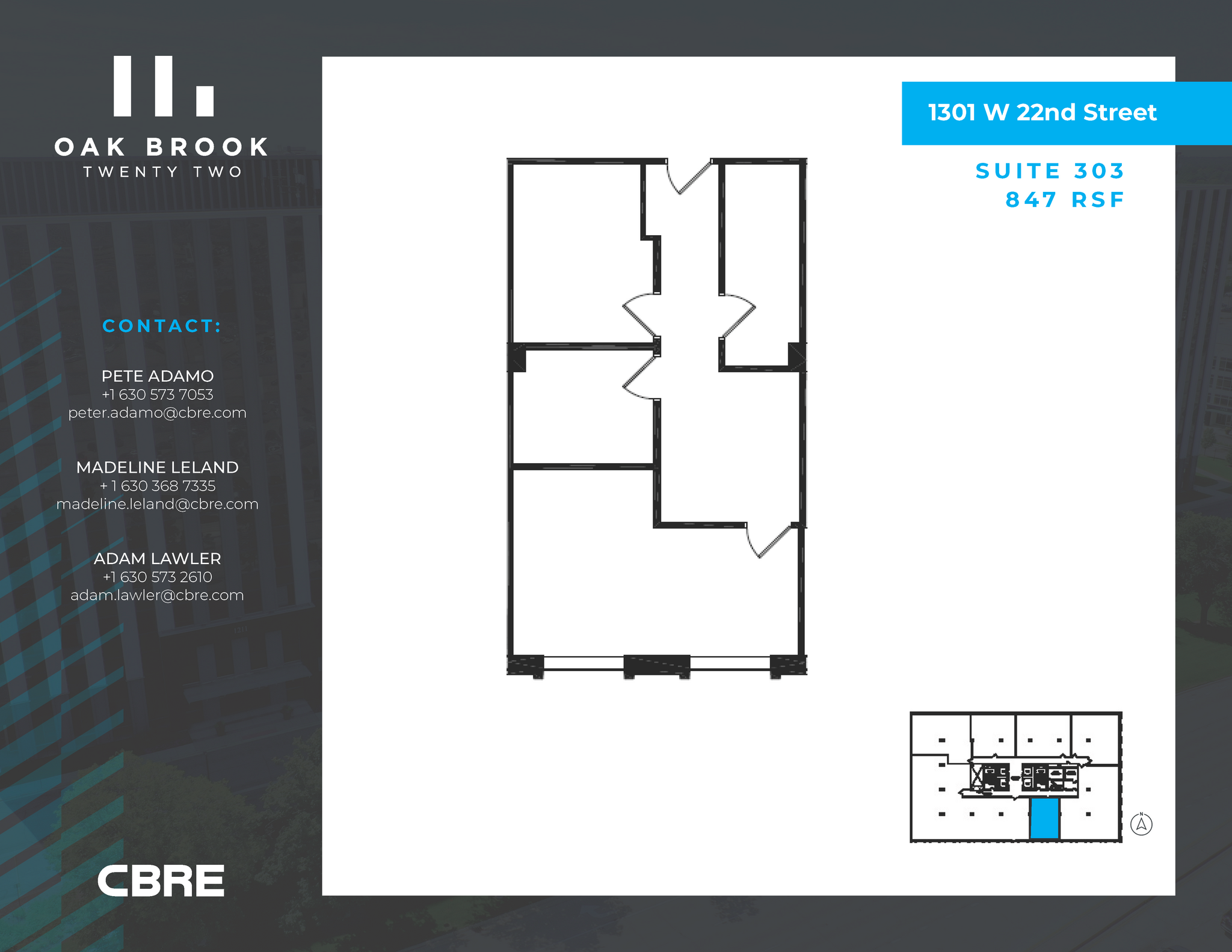 1301 W 22nd St, Oak Brook, IL for lease Floor Plan- Image 1 of 1