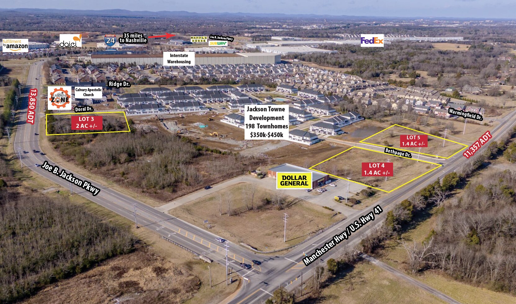 0 Joe B Jackson Pky, Murfreesboro, TN for sale Aerial- Image 1 of 2