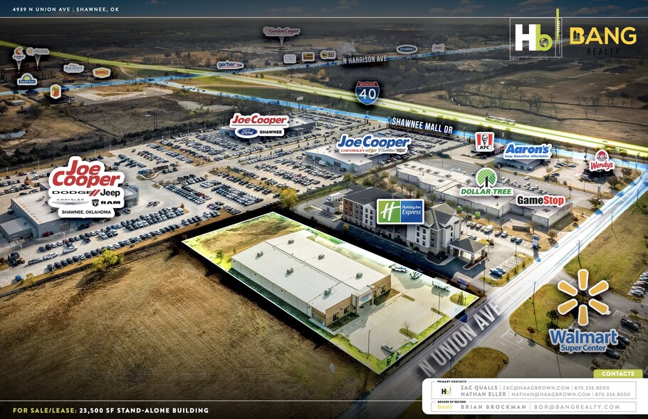 4939 N Union Ave, Shawnee, OK for lease - Aerial - Image 3 of 5