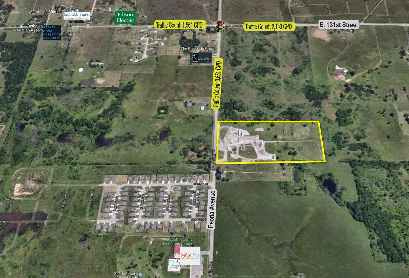 13100 S. Peoria, Jenks, OK for sale Aerial- Image 1 of 1