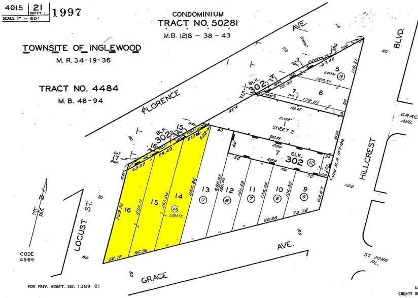 400-424 E Florence Ave, Inglewood, CA for sale - Plat Map - Image 2 of 19