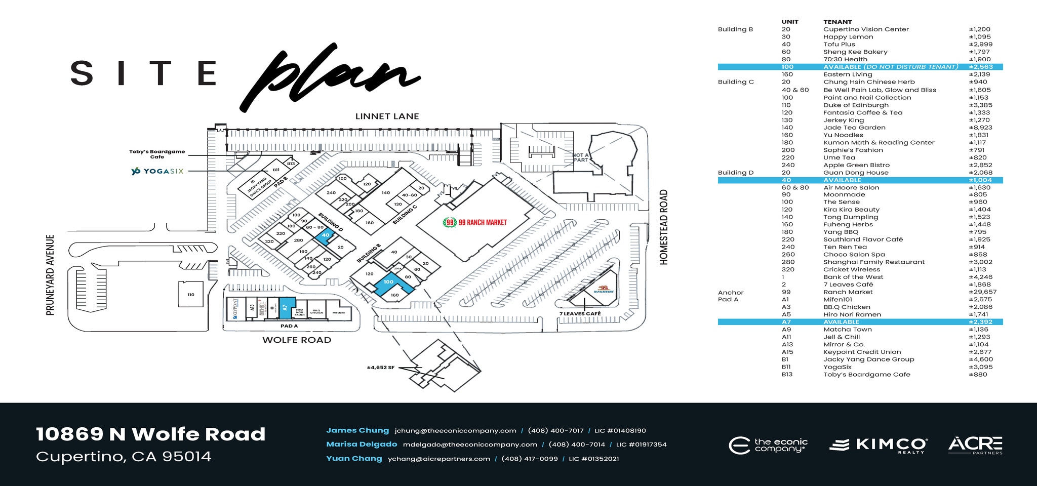 10801-11111 N Wolfe Rd, Cupertino, CA for lease Site Plan- Image 1 of 1