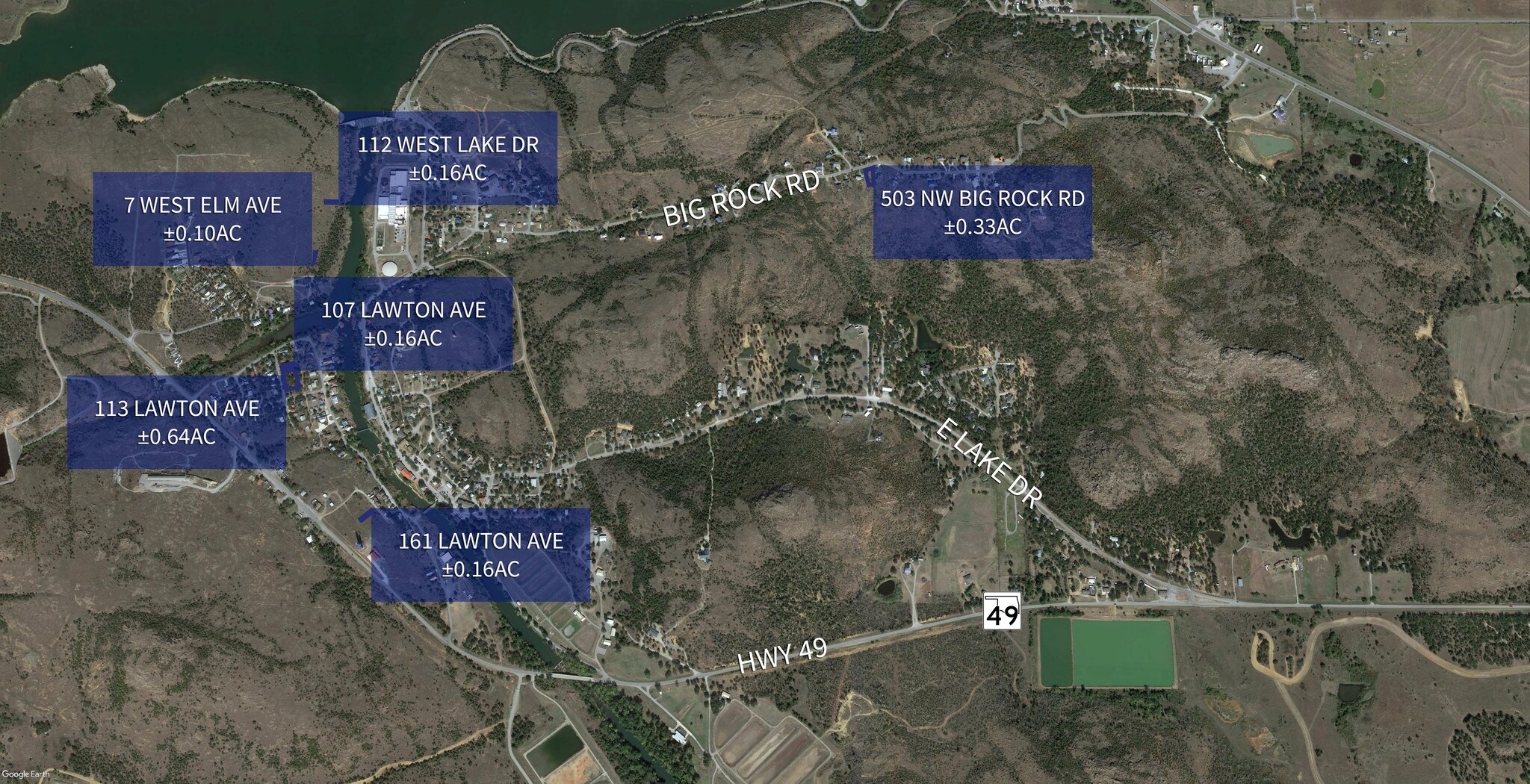 155AC 6 Lots, Medicine Park, OK, 73557 Commercial Land For Sale