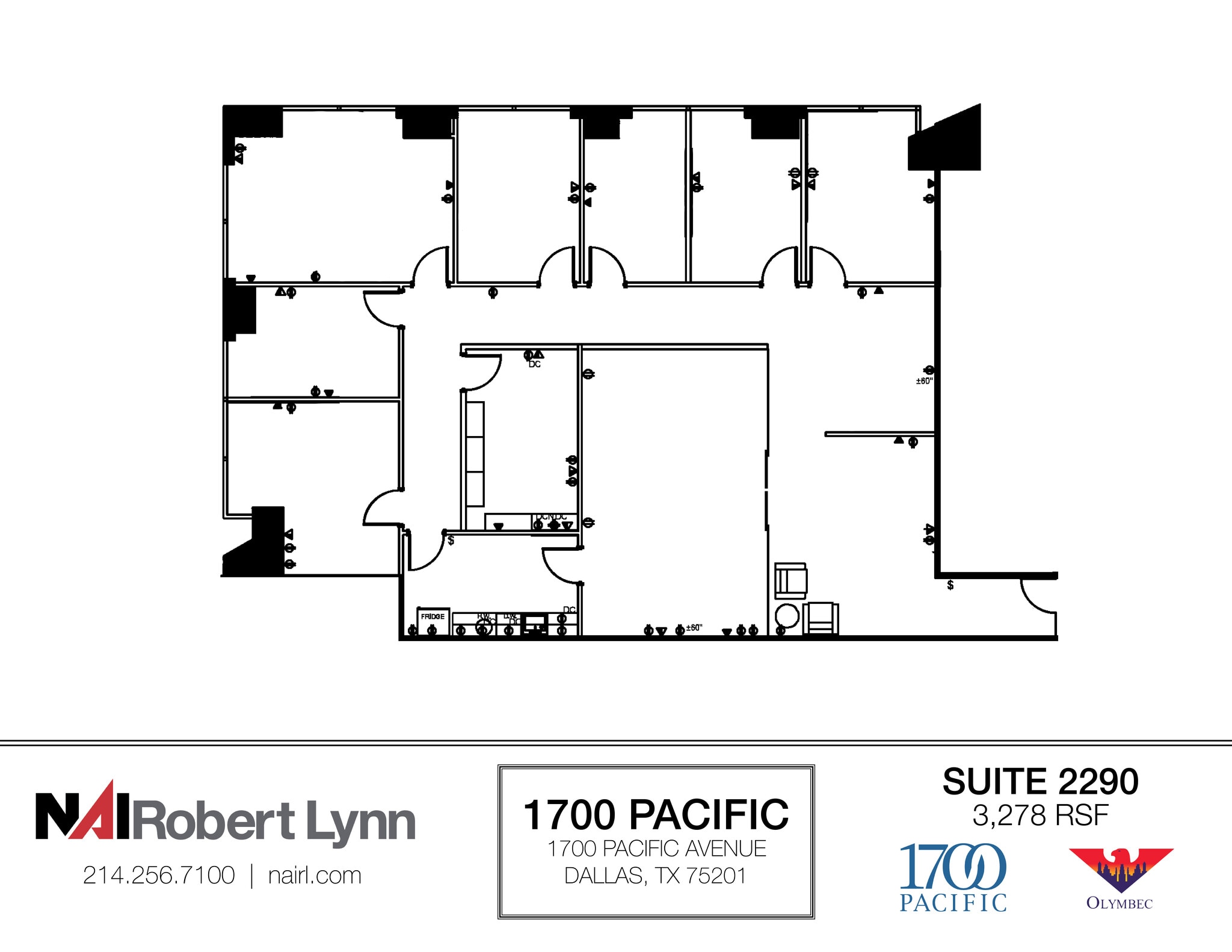 1700 Pacific Ave, Dallas, TX for lease Floor Plan- Image 1 of 2