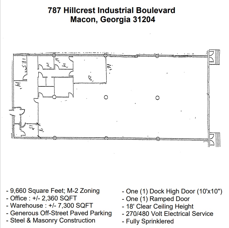 787 Hillcrest Industrial Blvd, Macon-Bibb, GA for lease Floor Plan- Image 1 of 1