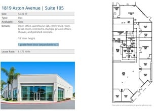 1815 Aston Ave, Carlsbad, CA for lease Floor Plan- Image 1 of 1