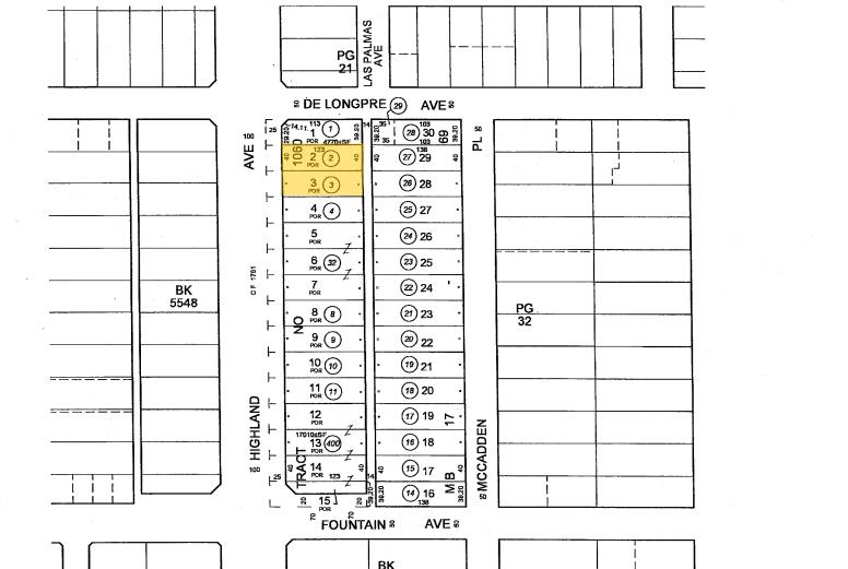 1350 N Highland Ave, Los Angeles, CA for lease - Plat Map - Image 3 of 8