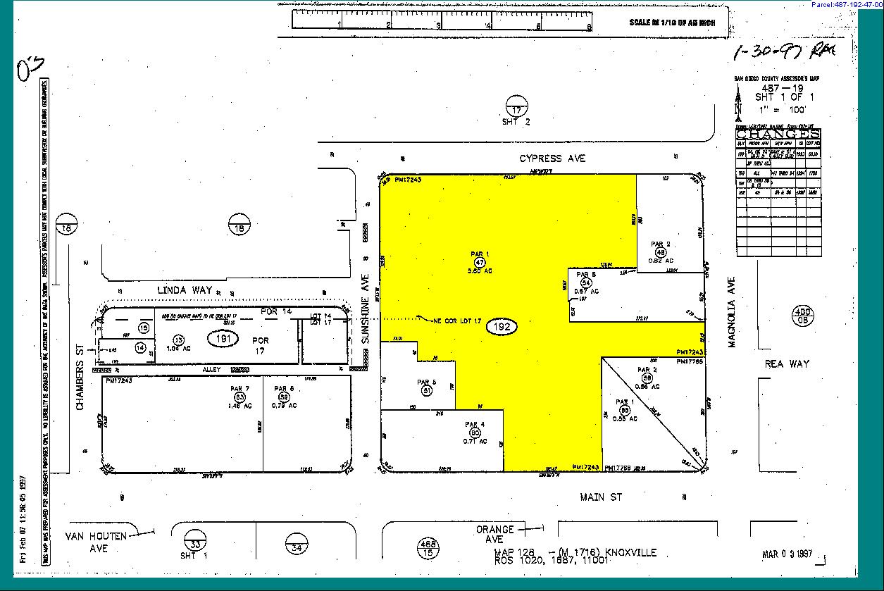 198 W Main St, El Cajon, CA for sale Plat Map- Image 1 of 1