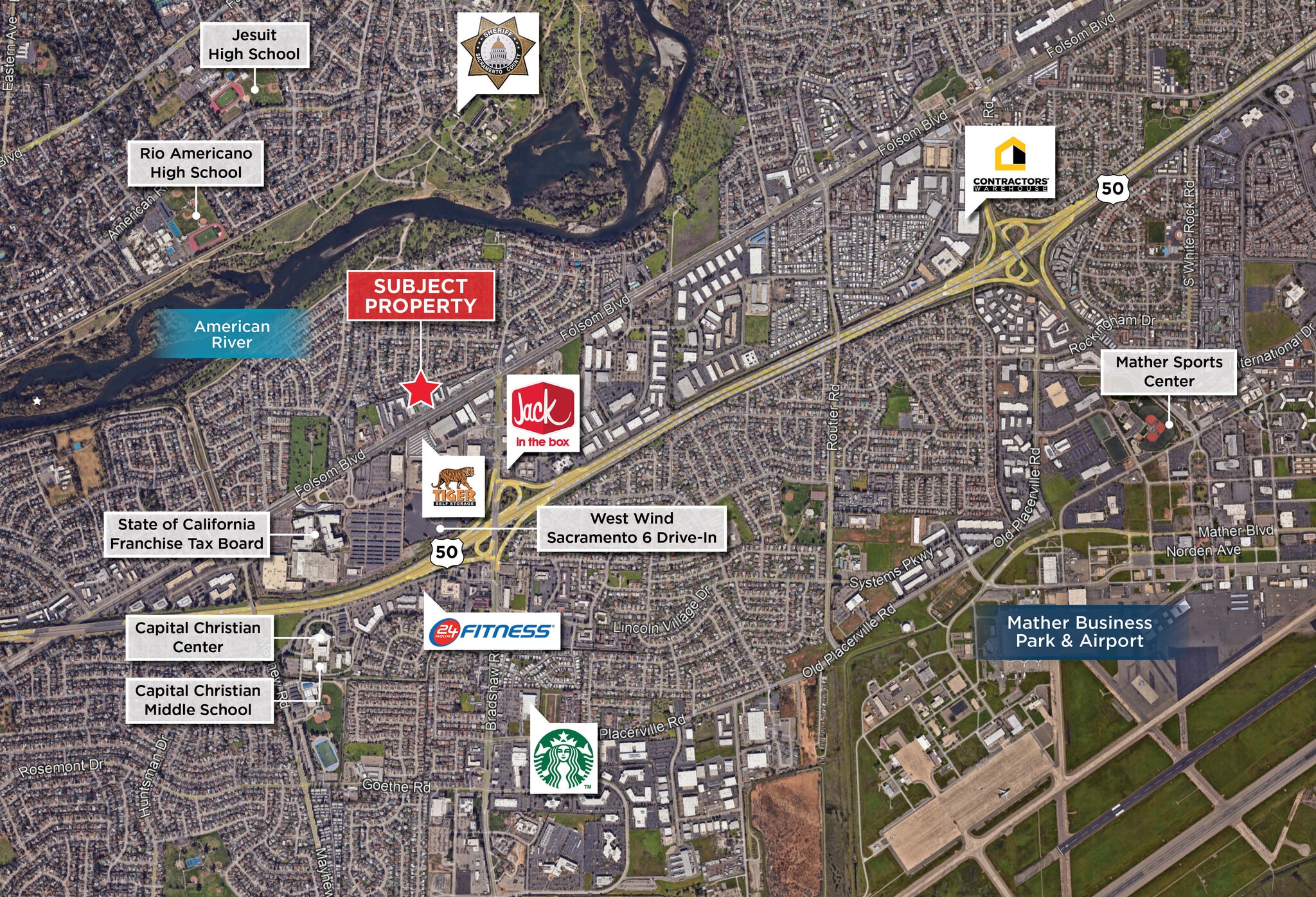 9545 Folsom Blvd, Sacramento, CA for sale Aerial- Image 1 of 8