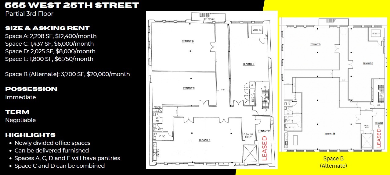 555 W 25th St, New York, NY for lease Floor Plan- Image 1 of 4