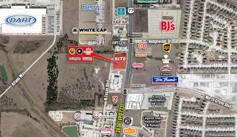 1995 N Highway 77, Waxahachie, TX for lease - Aerial - Image 3 of 4