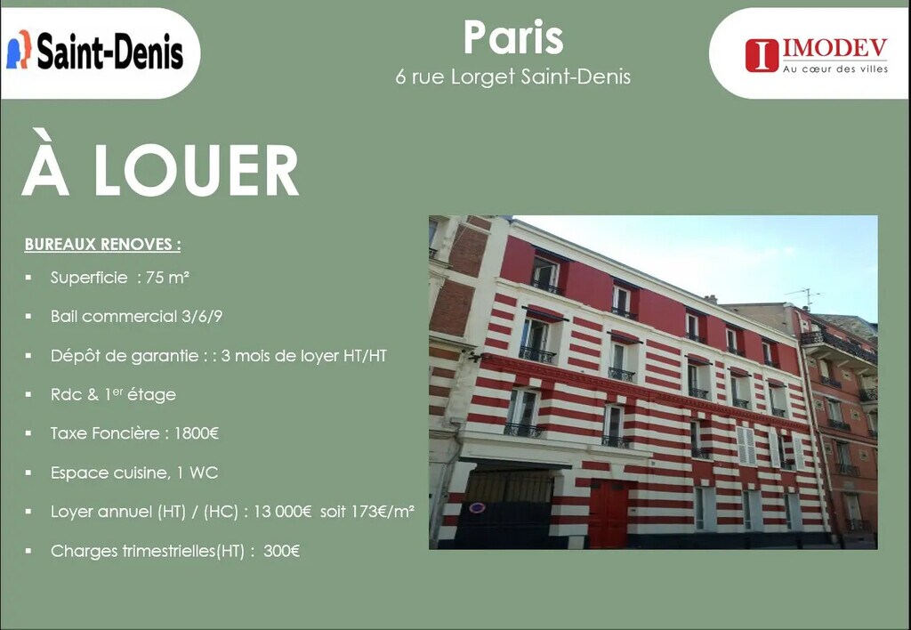 Location Bureaux 75 m² - Photo 1