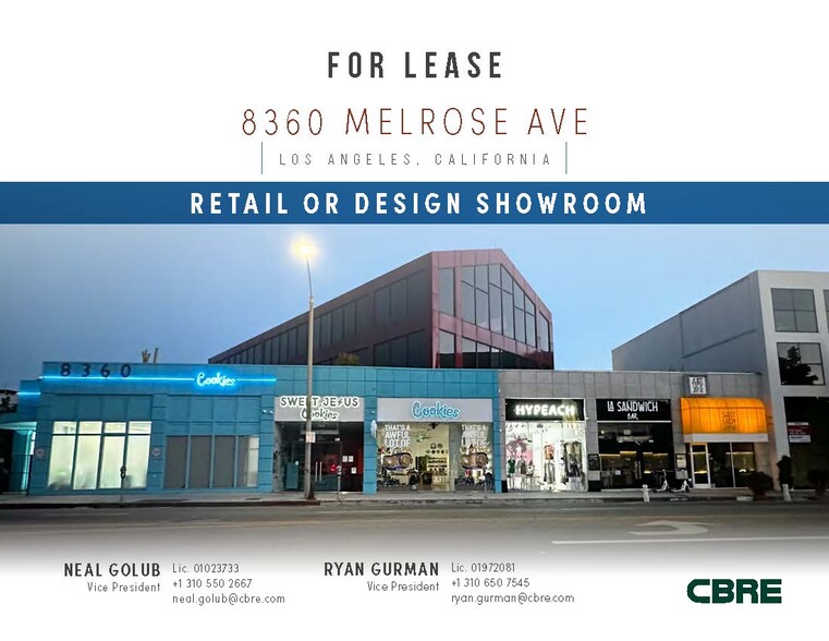 8360 Melrose Ave, Los Angeles, CA for lease - Building Photo - Image 1 of 5