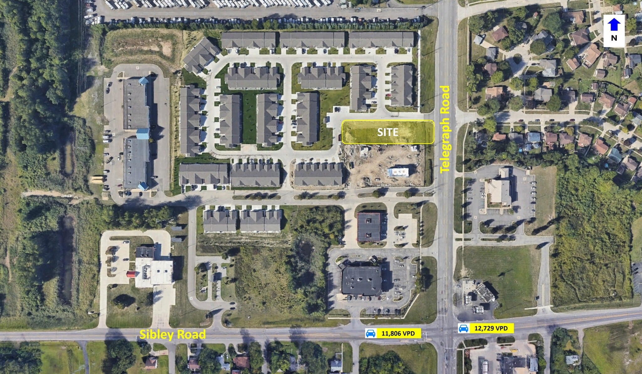 18880 Telegraph Rd, Brownstown Twp, MI for lease Aerial- Image 1 of 3