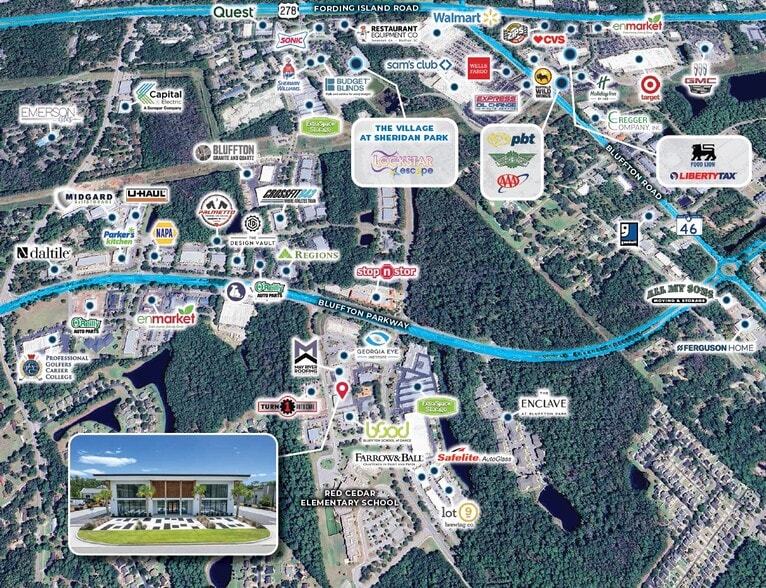 119 Persimmon St, Bluffton, SC for lease - Aerial - Image 3 of 11