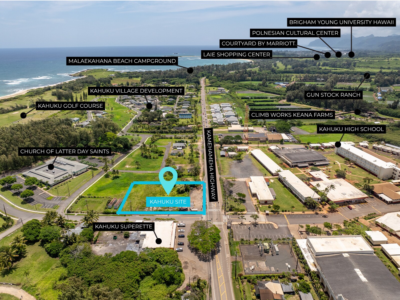 56-481 Kamehameha Hwy, Kahuku, HI for lease Aerial- Image 1 of 17