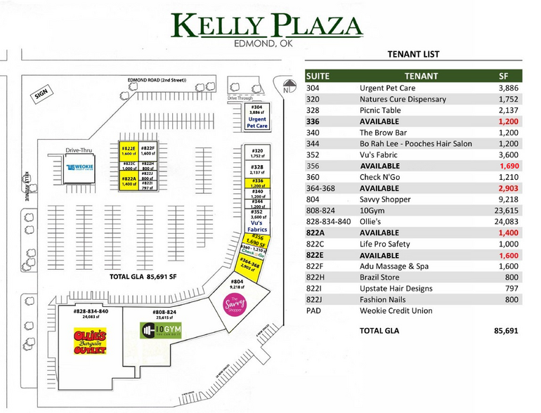 800-828 W Edmond Rd, Edmond, OK for lease - Site Plan - Image 2 of 8