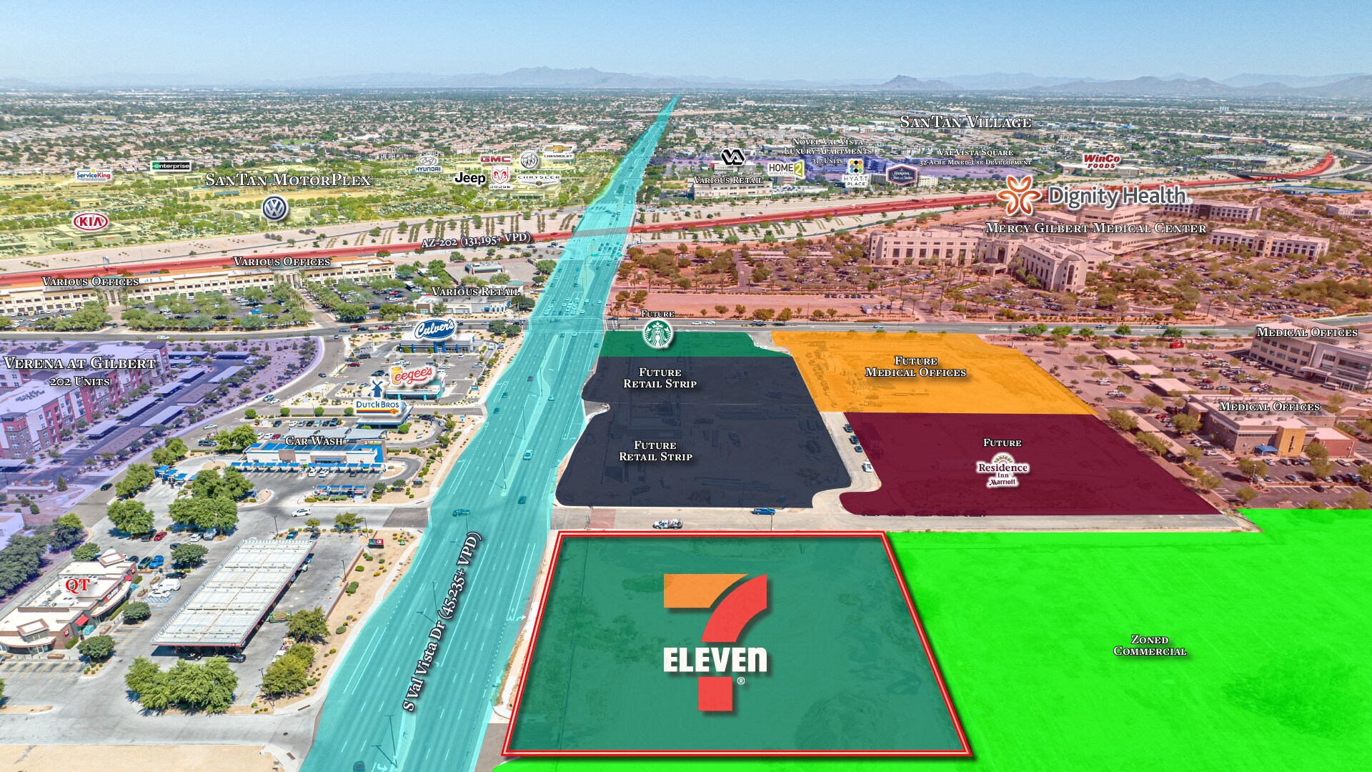 3725 S Val Vista Dr, Gilbert, AZ 85297 7ELEVEN W/ GAS STATION