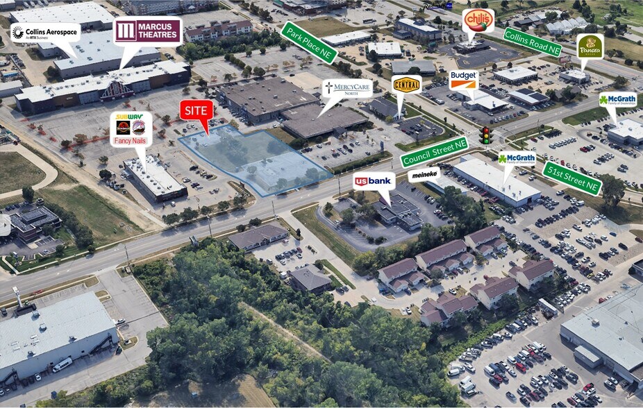 5320 Council St NE, Cedar Rapids, IA for sale - Aerial - Image 2 of 3