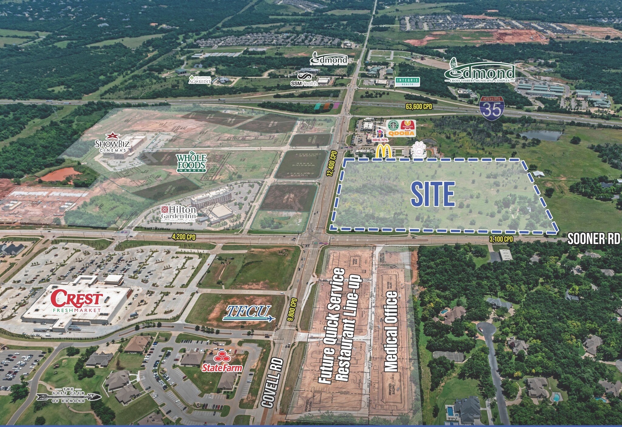 SE/C of E Covell Rd & N Sooner Rd, Edmond, OK for lease Primary Photo- Image 1 of 2