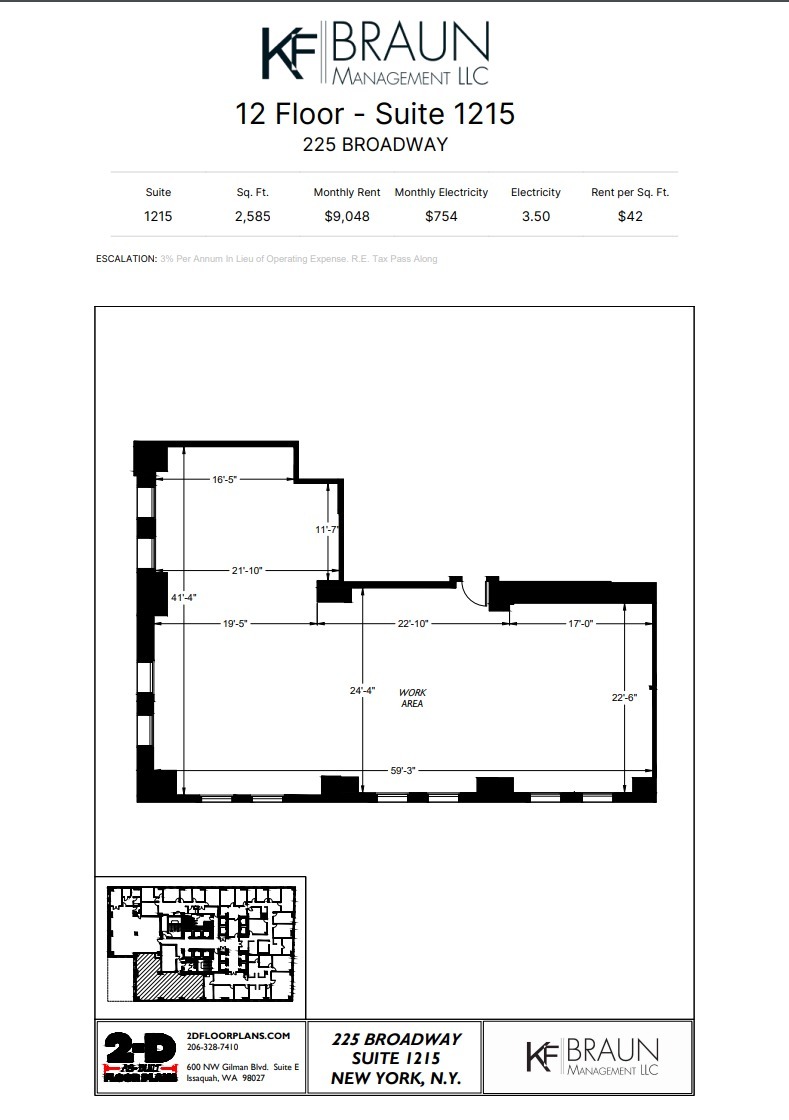 225 Broadway, New York, NY for lease Floor Plan- Image 1 of 3