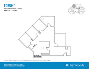 8601 Six Forks Rd, Raleigh, NC for lease Floor Plan- Image 1 of 1