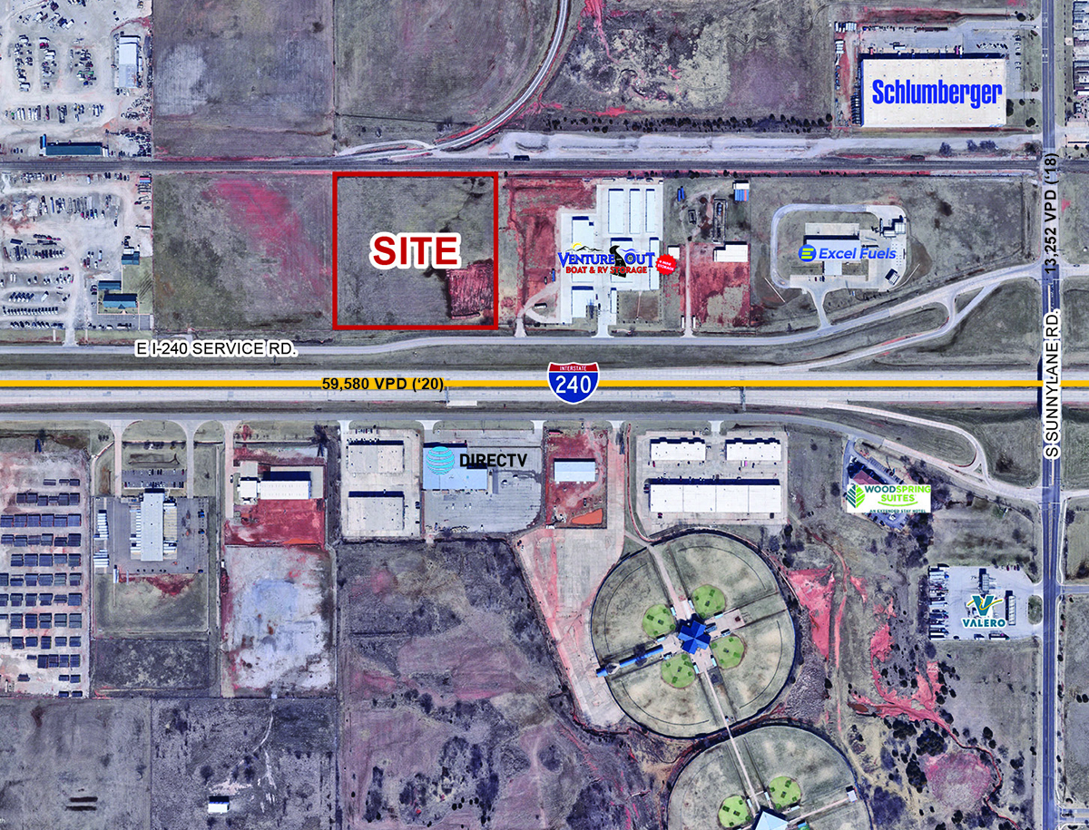 S Sunnylane Rd & Interstate 240 Service Rd, Oklahoma City, OK for sale Aerial- Image 1 of 7