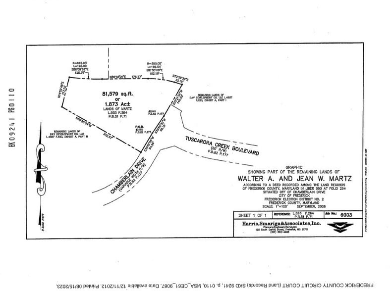 Chamberlain Drive & Tuscarora Blvd, Frederick, MD for sale - Plat Map - Image 2 of 7