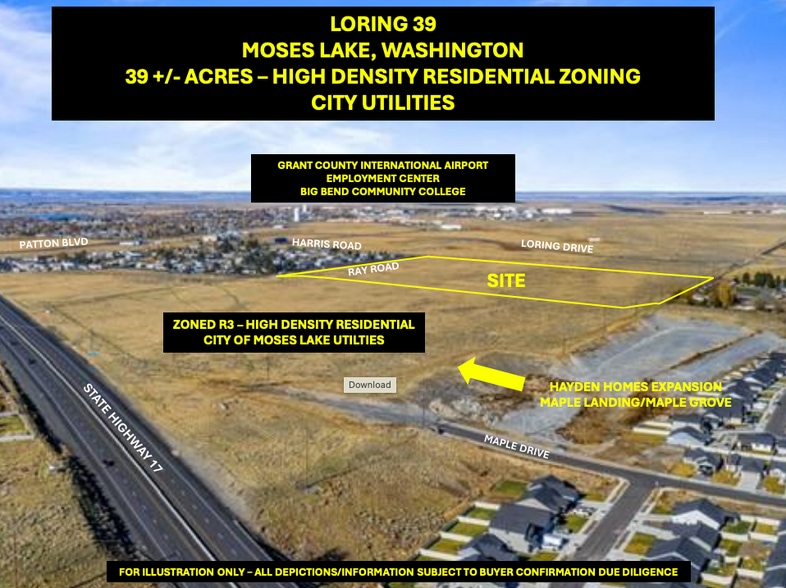 0000 Harris Road NE & Ray Road NE, Moses Lake, WA for sale - Building Photo - Image 3 of 7