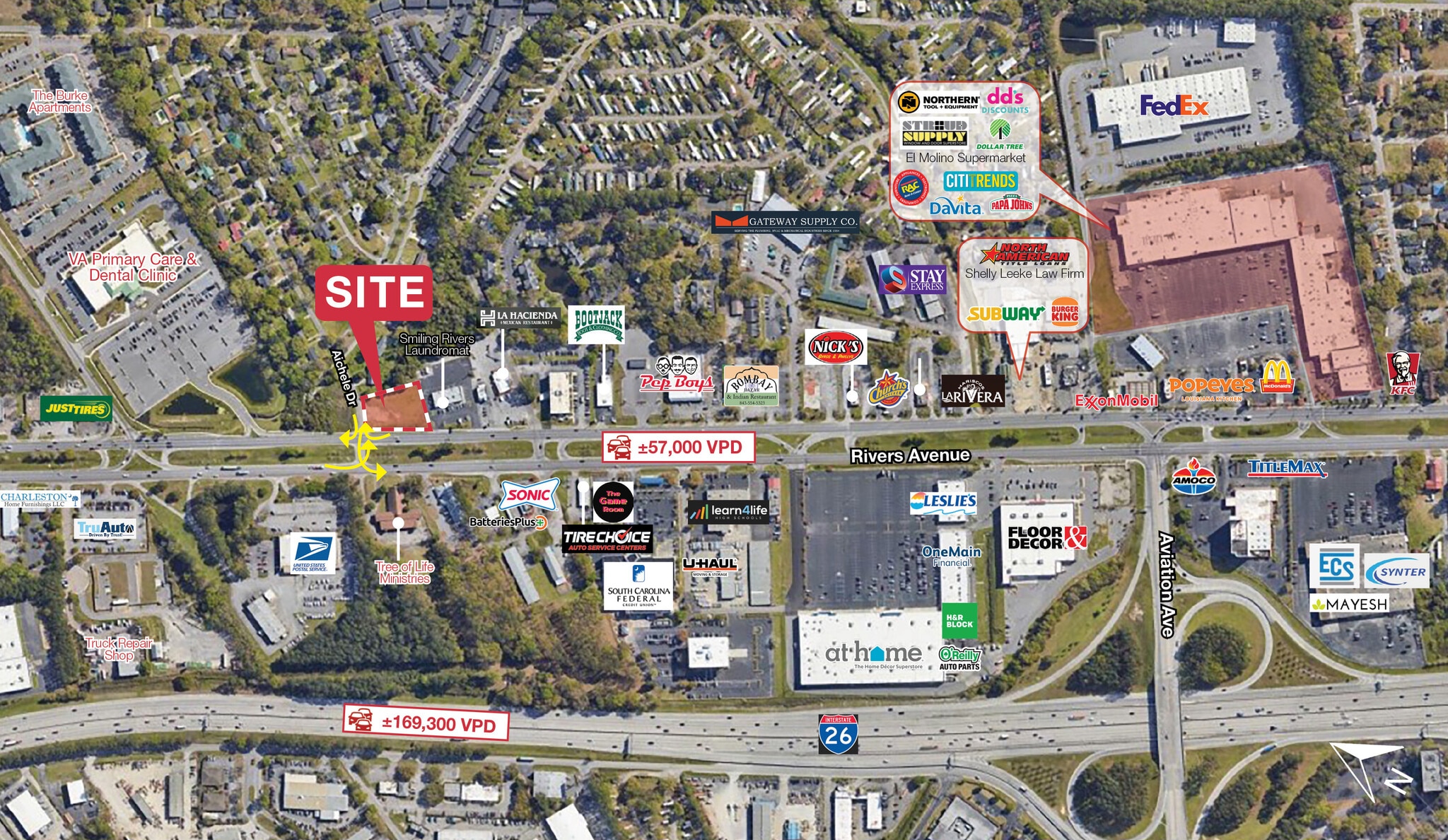 1935 Aichele Dr, North Charleston, SC for sale Aerial- Image 1 of 2