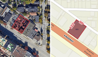 855 Kingsway, Vancouver, BC - aerial  map view