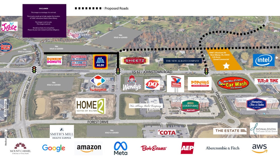 Office, Retail, on US 62 (Prime location), New Albany, OH for sale - Aerial - Image 1 of 1