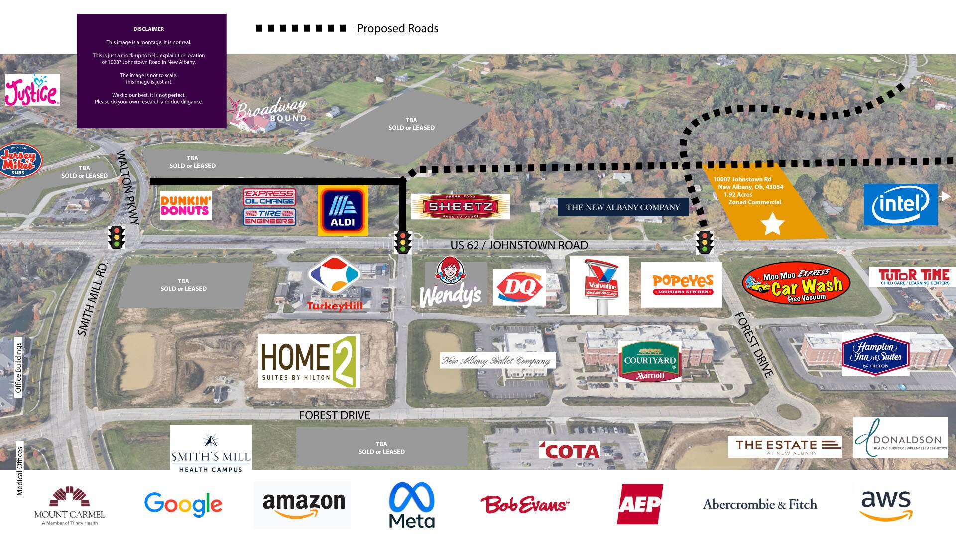 Office, Retail, on US 62 (Prime location), New Albany, OH for sale Aerial- Image 1 of 1