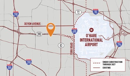 888 N Central Ave, Wood Dale, IL for lease - Aerial - Image 3 of 4