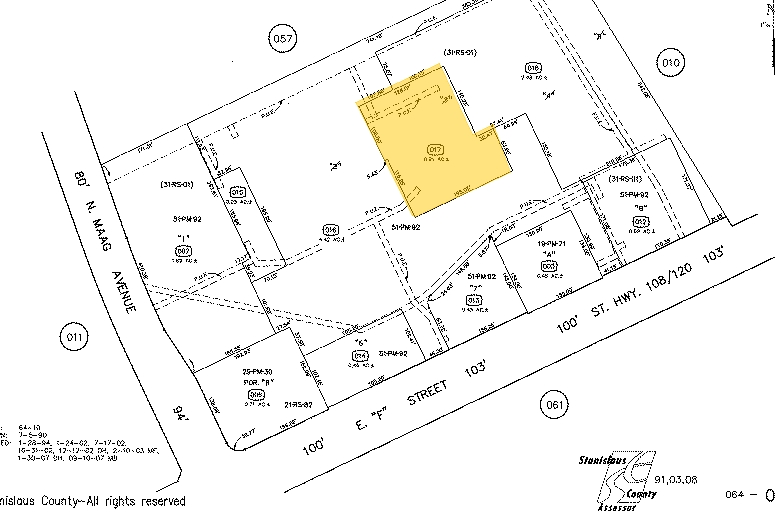 1570 E F St, Oakdale, CA for lease - Plat Map - Image 2 of 2