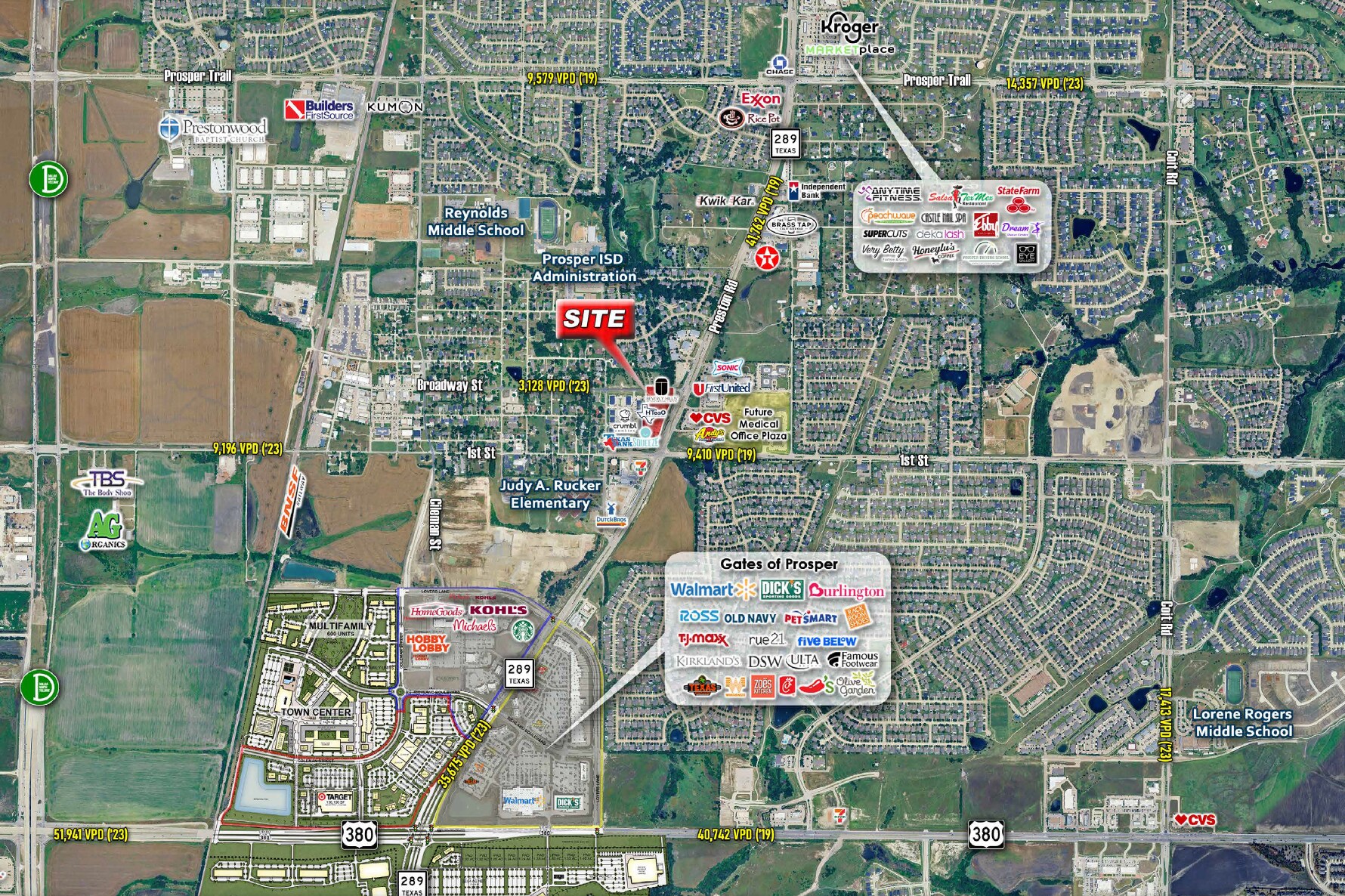 940 S Preston Rd, Prosper, TX for sale Aerial- Image 1 of 1