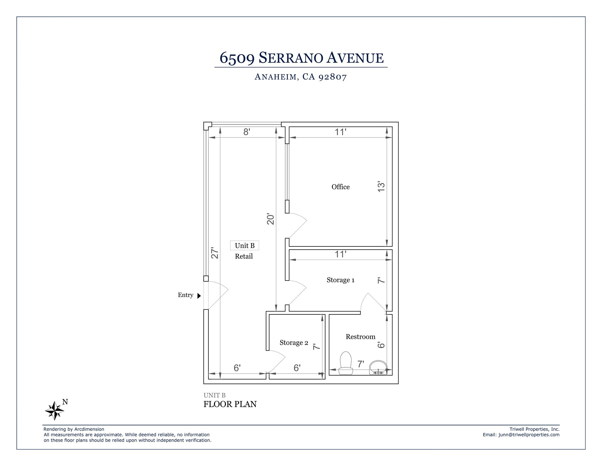6509 E Serrano Ave, Anaheim, CA for lease Site Plan- Image 1 of 1