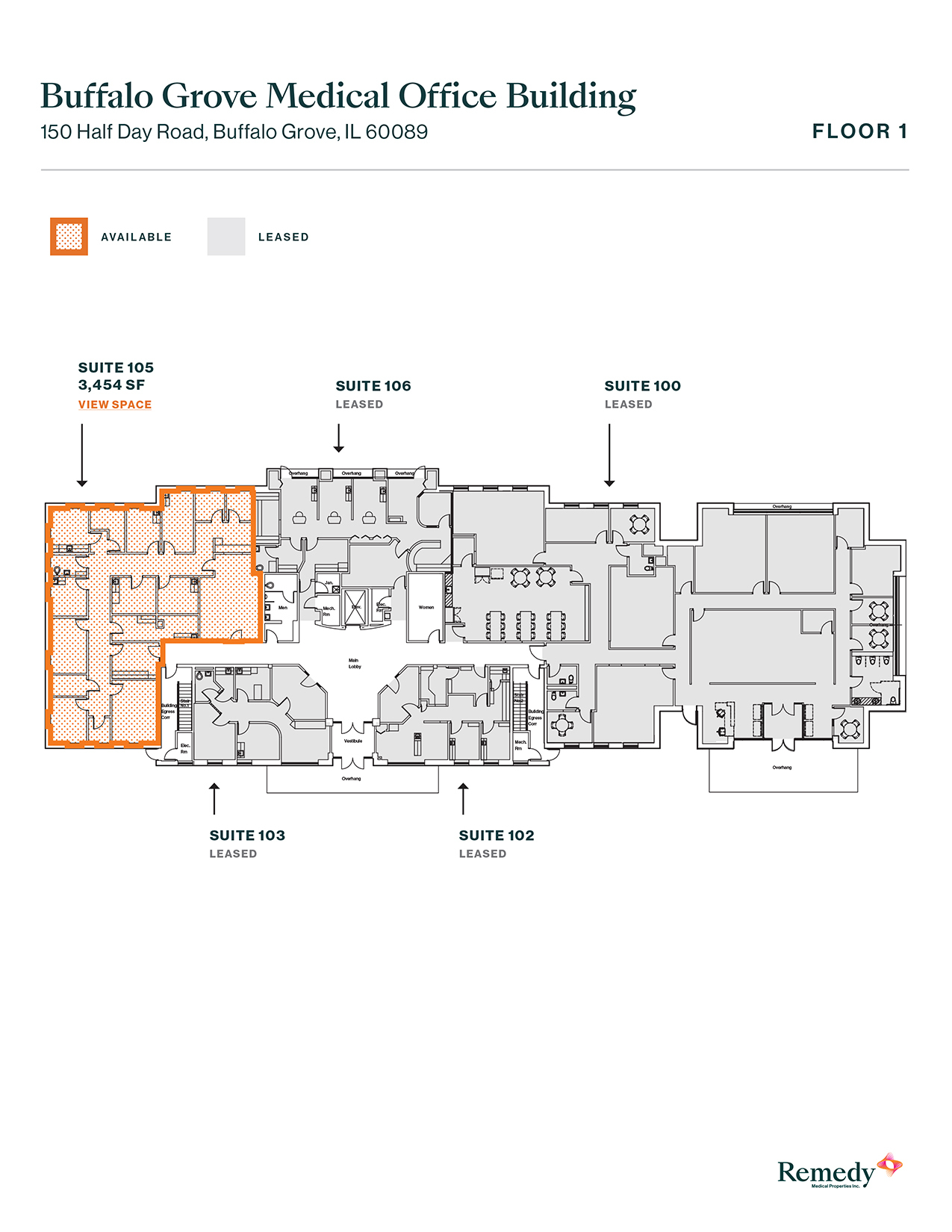 150 W Half Day Rd, Buffalo Grove, IL for lease Floor Plan- Image 1 of 3