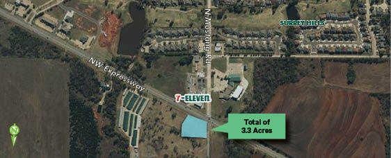 NEC of N Mustang Rd & NW Expressway, Yukon, OK for sale - Aerial - Image 2 of 2