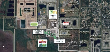 SWC St. John Heritage Pkwy & Malabar Rd, Palm Bay, FL - AERIAL map view