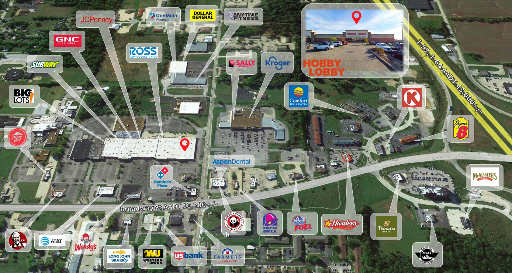 3917 Broadway St, Mount Vernon, IL 62864 NNN Hobby Lobby 10 Years