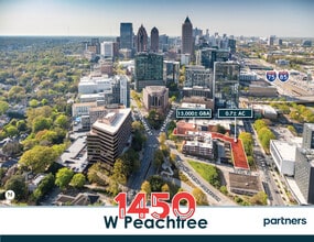 1450 W Peachtree St NW, Atlanta, GA - AERIAL  map view - Image1